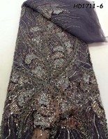 Tissu en dentelle française de haute qualité 2026, broderie perlée faite à la main au Nigeria, strass et sequins, tissus africains sexy à sequins pour sacs