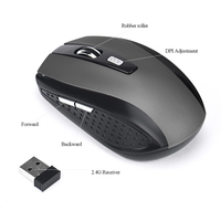 Souris de bureau sans fil USB avec rétroéclairage LED, DPI réglable, 2,4 GHz, ergonomique, pour ordinateur portable, avec 6 boutons