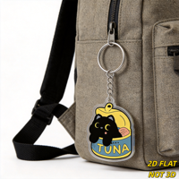Porte-clés en acrylique chat noir mignon dans une boîte de thon, breloque gourmande pour clés et sacs, accessoire unique et fantaisiste pour les amateurs de chats et de fruits de mer