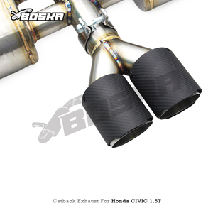 ท่อไอเสียแคทแบ็กสแตนเลสขัดเงาแบบกำหนดเอง หนา 1.5 มม. รับประกัน 3 ปี สำหรับ CIVIC 1.5T 2016-2023 Hatchback Boska - Product Image 6