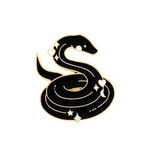 대량 도매 주문 공포 동물 옷깃 핀 배지 금속 합금 고딕 뱀 에나멜 핀 - Product Image 2