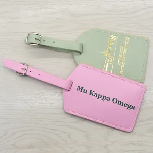 Personalized Travel Sublimation Luggage Tags Bulk Embroidered Custom Logo Pu Leather Luggage Tag