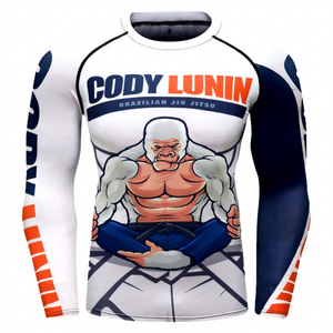Men's Round Neck Gym <b>T</b>-<b>Shirts</b> Custom Logo Sublimation Printed MMA <b>BJJ</b> Surf Rashguard Design Logo - Product Image 6