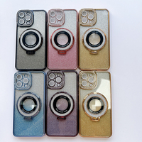 Coque arrière antichoc transparente en TPU souple avec placage de luxe et paillettes pour iPhone 17 17 Pro Max