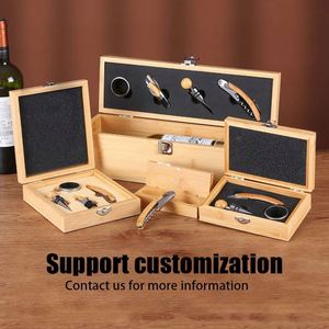 Sacacorchos de Vino de Bambú y Madera de Lujo Personalizado con Logotipo, Juego de Accesorios con Caja de Regalo - Product Image 2