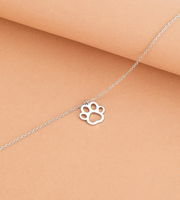 Collier En Acier Inoxydable Chien Patte Collier Personnalisation Chien Patte Charme Pet Memorial Collier PVD Plaqué Or Bijoux
