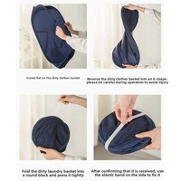 Keranjang Pakaian Kotor Lipat Besar dari Kain Polyester Minimalis Modern untuk Penyortiran dan Penyimpanan Pakaian Kotor di Kamar Mandi