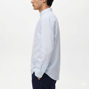 Men's Bavarian Oktoberfest Shirt - Traditional German V-shaped neckline, <b>no</b> <b>buttons</b> - Soft, Breathable Cotton blend - Product Image 3