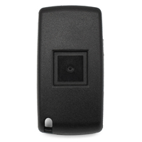 Carcasa de Llave Plegable de 2 Botones para Coche, Cubierta de Llave HU83 CE0523 (sin Soporte para Batería) con Anillo Metálico