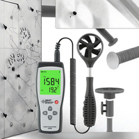 SMART SENSOR AS836 Anémomètre numérique miniature portatif avec résolution de 0,1 m/s, plage de température de 0 à 45 °C, affichage multi-unités