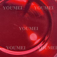 Assiettes de présentation en plastique de décoration de table en relief rouge rond élégant baroque de luxe pour la fête de mariage