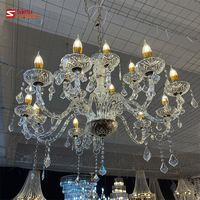 Lustre LED suspendu de luxe pour décoration de plafond de mariage, 6/8 têtes, style européen rétro en fer, alimentation CA