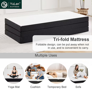 Matelas <span class=keywords><strong>pliant</strong></span> multifonctionnel en mousse à mémoire de forme, portable, pliable en trois, avec côtés en maille respirante, confort ferme pour camping-car sur plateau de camion - Product Image 2