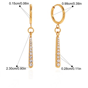 Collier pendentif tendance, plaqué <span class=keywords><strong>PVD</strong></span>, plaqué or 18 carats, collier empilable, charme barre en zircon, collier en acier inoxydable, ensemble de bijoux - Product Image 4