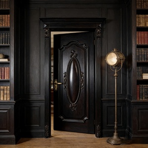 Porte en bois massif sculptée à la main de qualité supérieure, porte intérieure en bois de luxe sur mesure avec un design de sculpture exquis - Product Image 6