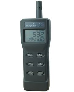 Détecteur de gaz dioxyde de carbone haute précision AZ77535, analyseur de CO2 avec mesure de la température et de l'humidité, mode alarme non activé - Product Image 1