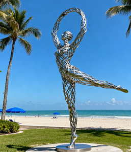 حوّل المساحات الخارجية بجاذبية فنية: تمثال ثلاثي الأبعاد من الفولاذ المقاوم للصدأ المصقول للتركيبات المميزة - Product Image 2