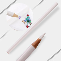 Long Bois Nail Art Cire Crayon Stylo Strass Gem Picker Cristal Dotting Outils Manucure Outils 17cm