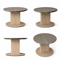 Table d'appoint en bois avec plateau en marbre personnalisé, table sur pieds de style moderne minimaliste, fabricant pour hôtel de luxe
