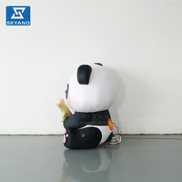Modelo de Panda Gigante Inflable Personalizado, con Acabado Flocado, para Decoración y Publicidad en Eventos al Aire Libre