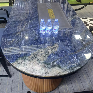 Losa de mármol azul elegante de piedra para revestimiento de pared de baño al por mayor, losa de mármol azul de Bolivia para decoración de fondo de mesa de comedor - Product Image 6