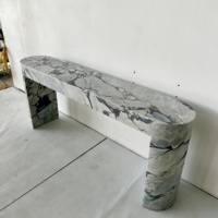 Table console de luxe en marbre, table d'entrée avec plateau en marbre, présentoir moderne pour hall d'entrée, galerie, espace artistique, entrée