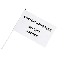 Impression personnalisée directe d'usine en gros drapeau agitant à la main personnalisé drapeau de bâton de poteau en plastique