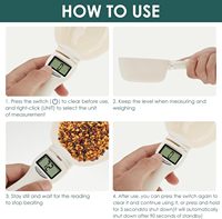 Cuillère doseuse numérique en plastique étanche pour aliments pour animaux de compagnie, avec poignée amovible, cuillère de pesage électronique précise pour l'alimentation des chiens et des chats