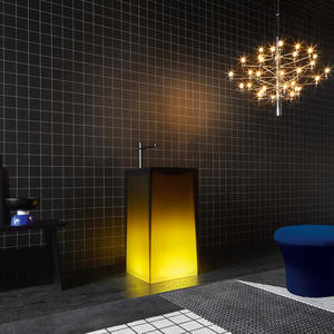 อ่างล้างหน้ารูปคอลัมน์โปร่งใสและเรืองแสงห้องน้ำคริสตัลตั้งพื้นห้องน้ำห้องนอนมีศิลปะวิลล่า - Product Image 2