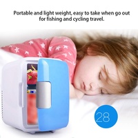 Mini-réfrigérateur portable 12V à semi-conducteurs, compact, en plastique, rechargeable, certifié CE, pour la maison et la voiture, rose et bleu, 4-60