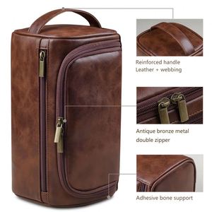 Large Capacity Multi-Function PU Leather Travel Toiletry and Cosmetic Bag <b>Waterproof</b> <b>Storage</b> Organizer - Product Image 3