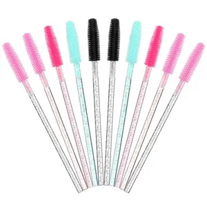 Dùng Một Lần Long Lanh Lông Mi Silicone Bàn Chải Spoolies Mini Bàn Chải Uốn Cong Mascara Wand Bàn Chải Pha Lê Xử Lý