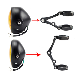 RTS faro motocicleta soporte proyector soporte para helicóptero Bobber Cafe Racer CNC tubo de horquilla montaje abrazadera accesorios 41mm - Product Image 2