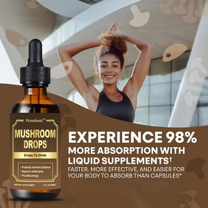 Suplemento Líquido en Gotas de Extracto de Hongo Reishi y Cordyceps con Melena de León, Marca Privada OEM, Todo en Uno, para Beber, para la Concentración y el Sistema Inmunitario - Product Image 5