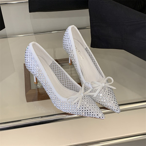 รองเท้าส้นสูงแบบมีสายรัดข้อเท้า หัวแหลม ประดับหัวเข็มขัด สำหรับงานแต่งงาน งานเลี้ยงตอนเย็น ฤดูร้อน สีเขียว พื้นหนา กันลื่น ทนทาน แฟชั่น - Product Image 2