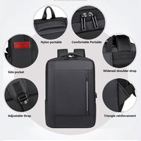 Sac à dos pour ordinateur portable pratique, USB, grande capacité, multi-compartiments, léger (0,77 kg), compartiment pour ordinateur portable de 15,6 pouces, voyage, trajets quotidiens