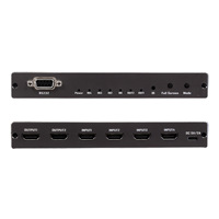 Divisor HDMI 4K de Metal Hardrock en Oferta, 4 Entradas y 2 Salidas (Conmutación sin Interrupciones), Control Remoto RS232/IR, Certificaciones FCC, CE, ROHS
