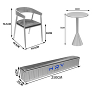 Meubles commerciaux industriels argentés, table et chaise de canapé de conception créative de seau d'huile de fer de restaurant de café