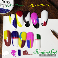 Gel de Peinture pour Ongles de Haute Qualité Sans Résidu Semi-Solide Couleurs Noir et Blanc Gel de Peinture 3D pour Dessin Floral