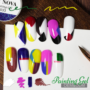 Gel de Peinture pour Ongles de Haute Qualité Sans Résidu Semi-Solide Couleurs Noir et Blanc Gel de Peinture 3D pour <span class=keywords><strong>Dessin</strong></span> Floral - Product Image 4