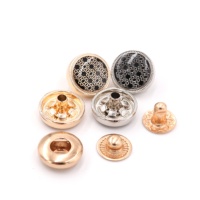 Usine OEM ODM Jinyi, bouton rond en alliage de zinc de 12 mm, bouton métallique pour vêtements musulmans, logo personnalisé, bouton à pression pour vêtements