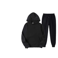 Ensemble de survêtement unisexe personnalisé avec logo, sans cordon de serrage, pour la gym, comprenant un sweat à capuche oversize polyvalent et un pantalon de survêtement pour homme