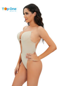 Top One grande taille femmes nu string coupe ouverte dos nu soutien-gorge Bustier rembourré sans manches body Lingerie - Product Image 2