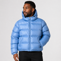 Veste matelassée unisexe streetwear pour homme, veste d'hiver à capuche avec fermeture éclair sur le devant pour homme