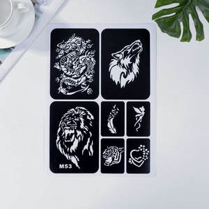 Pochoir de <span class=keywords><strong>tatouage</strong></span> <span class=keywords><strong>temporaire</strong></span> semi-permanent imprimé, motif ajouré, imperméable, longue durée, unisexe, personnalisable, pour corps entier - Product Image 3