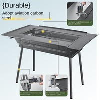 Nouveau Barbecue Grill Pliant d'Extérieur en Acier Inoxydable Épaissi pour la Maison, Barbecue au Charbon de Bois pour Camping et Voyage