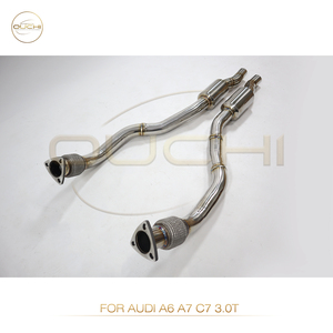 Catback de rendimiento del sistema de escape de acero inoxidable OUCHI para <span class=keywords><strong>Audi</strong></span> <span class=keywords><strong>A6</strong></span> A7 C7 3,0 T segundo tubo con tubo frontal de resonador - Product Image 3