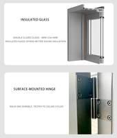 Puerta Interior Oscilante de Aleación de Aluminio, Puerta Interior para Casa o Patio, Ventanas y Puertas de Vidrio y Metal Duraderas
