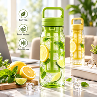 Bouteille d'eau avec infuseur à thé amovible 600ml 800ml, bouteille infuseur à fruits réutilisable avec couvercle et poignée de transport OEM ODM