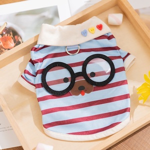 Ropa <span class=keywords><strong>de</strong></span> Algodón para Perros al por Mayor con Rayas y Ojos Grandes, Camiseta <span class=keywords><strong>de</strong></span> Estilo <span class=keywords><strong>de</strong></span> Dibujos Animados para Perros, Primavera/Verano - Product Image 4